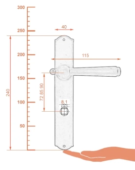 Klamka Monaco 2900 z blokadą WC