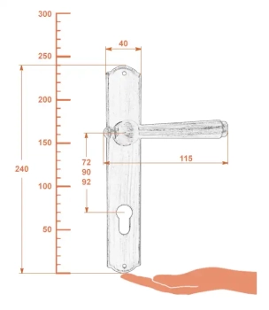 Klamka Monaco 2900 z otworem na wkładkę patentową