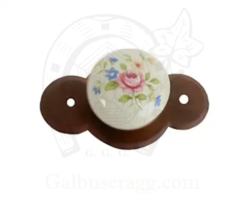 Gałka meblowa Barbara 05+D31 porcelana kremowa (kwiaty wiosenne)