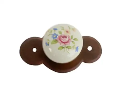 Gałka meblowa Barbara 05+D31 porcelana kremowa (kwiaty wiosenne)