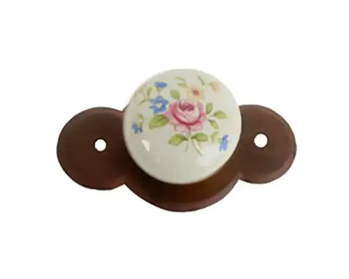 Gałka meblowa Barbara 05+D31 porcelana kremowa (kwiaty wiosenne)
