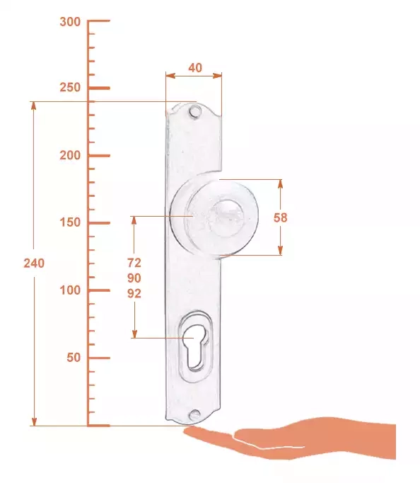 lamko-gałka zewnętrzna Oslo 4361 A/B z zabezpieczeniem Hardox®