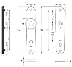 Klamko-gałka zewnętrzna Abella 4300