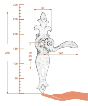 Klamka Makryna 314 z otworem na klucz