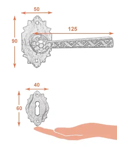 Klamka Odilo 17 z dolną rozetą na klucz zwykły