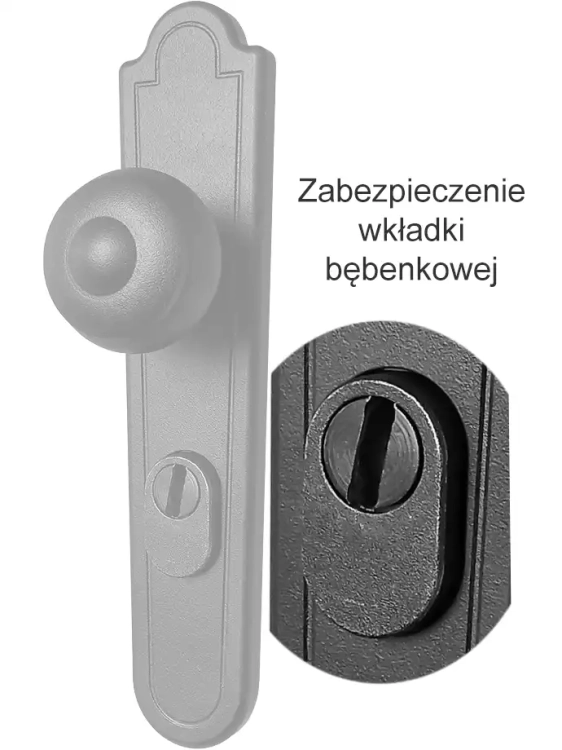 Klamko-gałka zewnętrzna Monaco 4358 z zabezpieczeniem