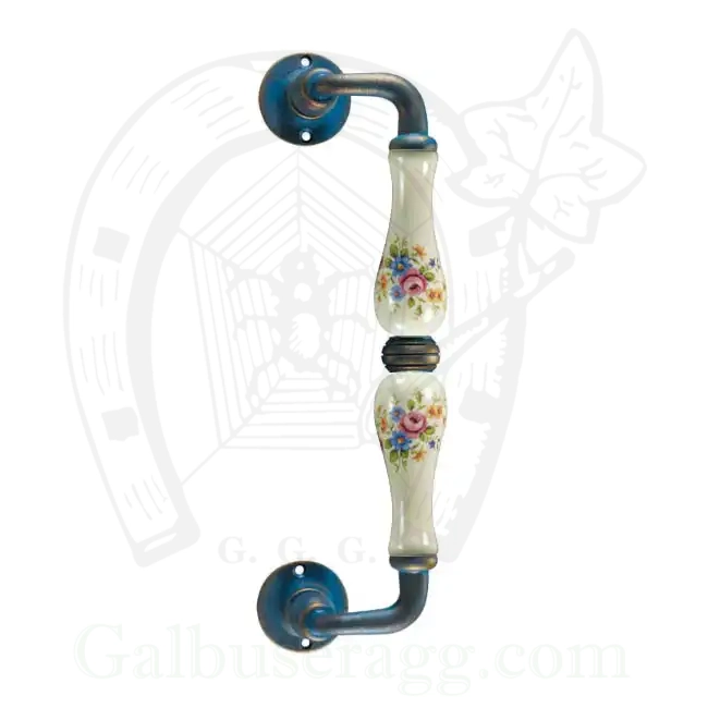 Uchwyt Berlino 5-50 ZANC 250 mm, porcelana kremowa kwiaty wiosenne