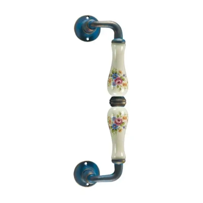 Uchwyt Berlino 5-50 ZANC 250 mm, porcelana kremowa kwiaty wiosenne