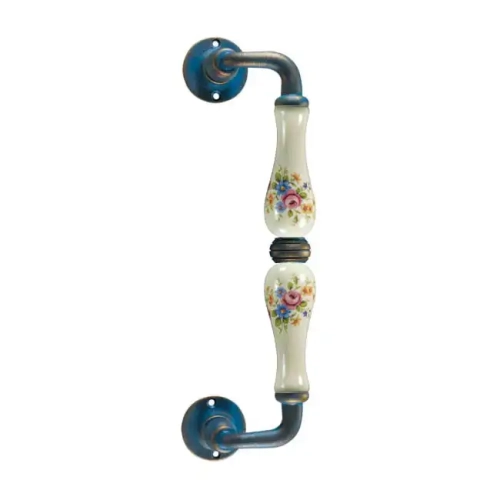 Uchwyt Berlino 5-50 ZANC 250 mm, porcelana kremowa kwiaty wiosenne