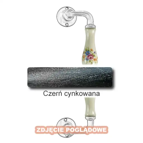 3 Uchwyt Berlino 5-50 ZANC 250 mm, porcelana kremowa kwiaty wiosenne.webp