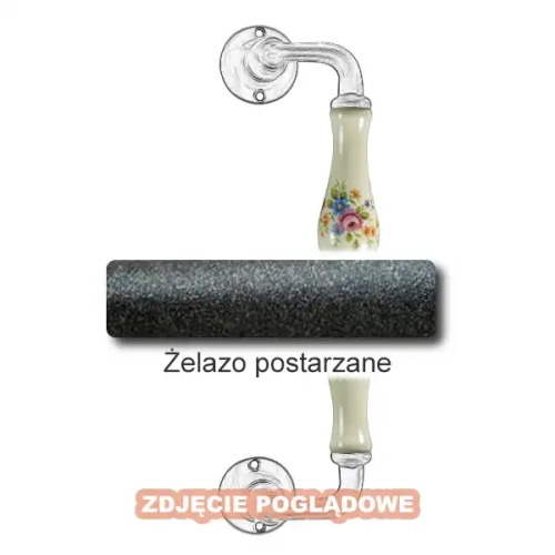 4 Uchwyt Berlino 5-50 ZANC 250 mm, porcelana kremowa kwiaty wiosenne.webp