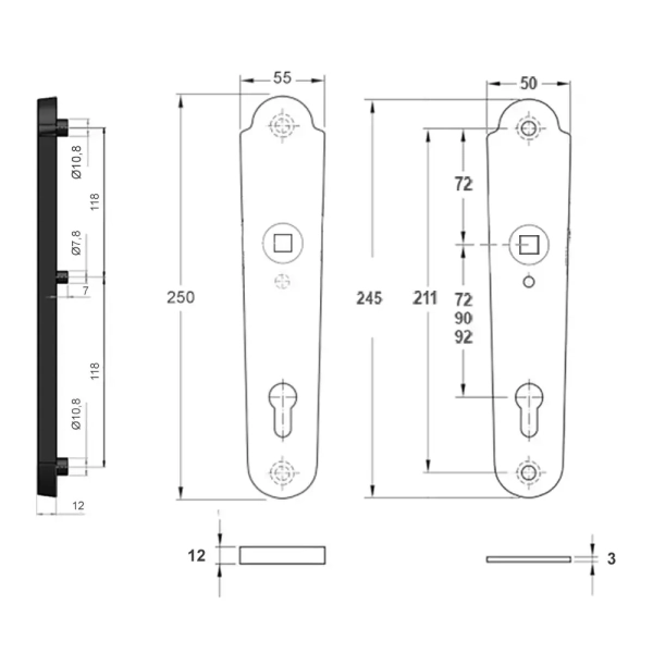 Klamka zewnętrzna Absalon 4302E z zabezpieczeniem KZS