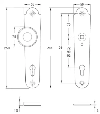 Klamko-gałka zewnętrzna Absalon 4302 C/D