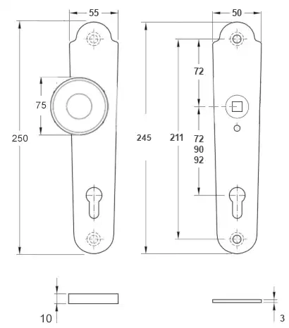 Klamko-gałka zewnętrzna Absalon 4302 C/D
