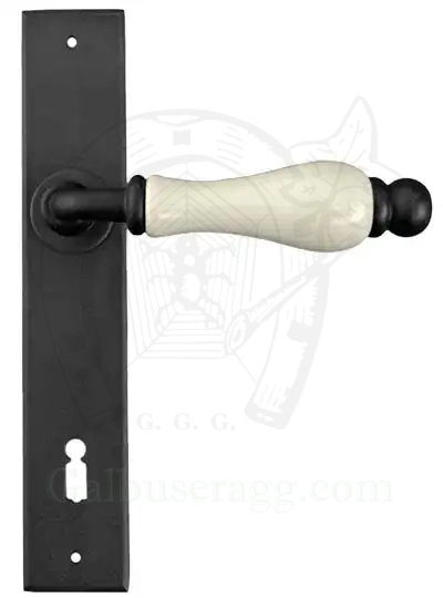 Klamka Amsterdam 5-10 na klucz, porcelana kremowa D9