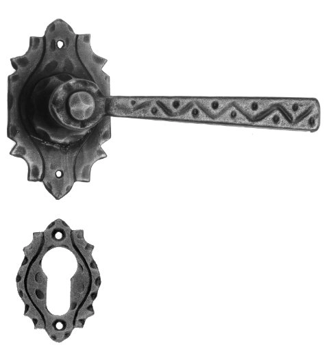 Klamka Odilo 17 w kolorze czerń starodawna