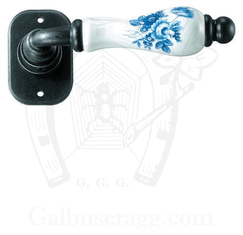 Klamka Atene 2610 w kolorze czerń cynkowana, porcelana D20