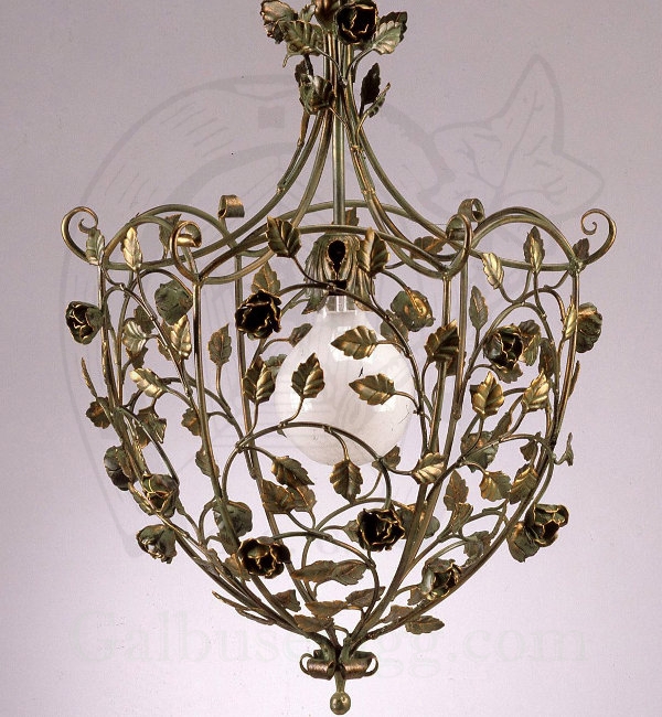 Lampa wisząca Santino w kolorze stare złoto zielone - zbliżenie 1