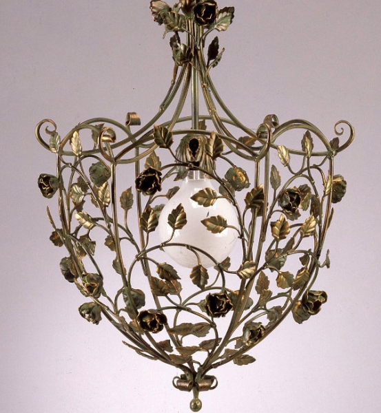 Lampa wisząca Santino w kolorze stare złoto zielone - zbliżenie 1